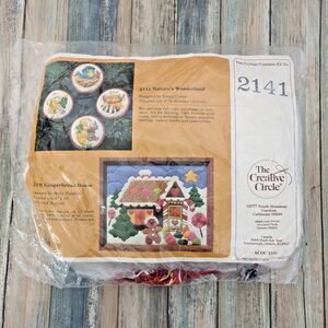 Vintage Christmas Ornament Needlepoint Kit Creative Circle 1982 Cat Complete